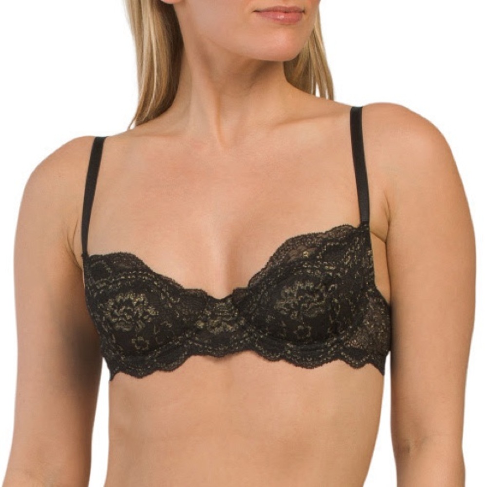 Elegant Black Lace Bra Colette and Sebastian Evelyn Lace Demi Bra